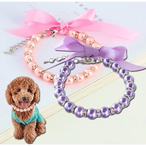 Dog Necklace Pearl Necklace Big Dog Puppy Pet Decor Circle Luxury Sparkling Cat And Dog Jewelry Pet Supplies Dog Accessories