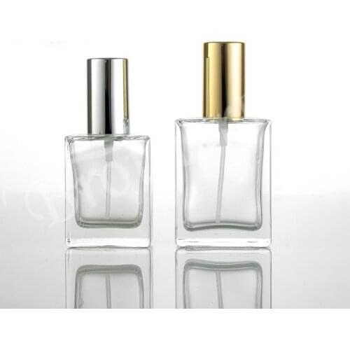 30ml 50ml Transparent Empty Packing Anodized Aluminum Nozzle Spray Glass Bottle 10pcs/lot