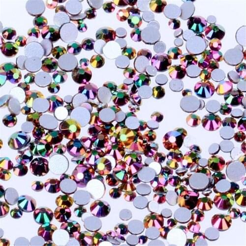 SS3-SS30 Size Select Loose Gold Rainbow Color Flatback Crystal Rhinestone DIY AAA Bling Non HotFix Nail Glass Crystal Rhinestone