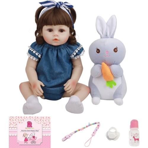 Lifelike Bebe Reborn Doll 19" 48CM Full Silicone Vinyl Body Cute Realistic Newborn Design Baby For Childrens Day Gifts Present