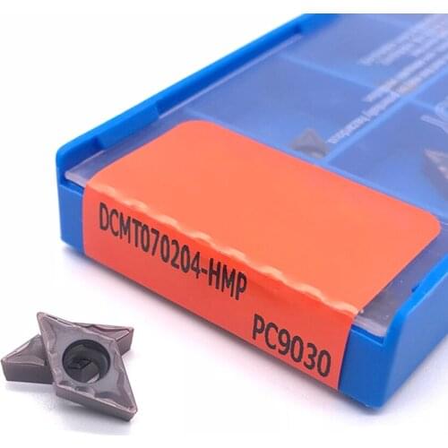 10pcs DCMT070204 PC9030 External Turning Tool HMP Carbide Insert Cutter Lathe Tool CNC Tools dcmt070204 for stainless steel