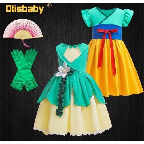Christmas Toddler Girls Mulan Dress Fancy Mulan Dress Up Halloween Costume Child Fairy Tiana Frock for Girls Fantasia Infantil