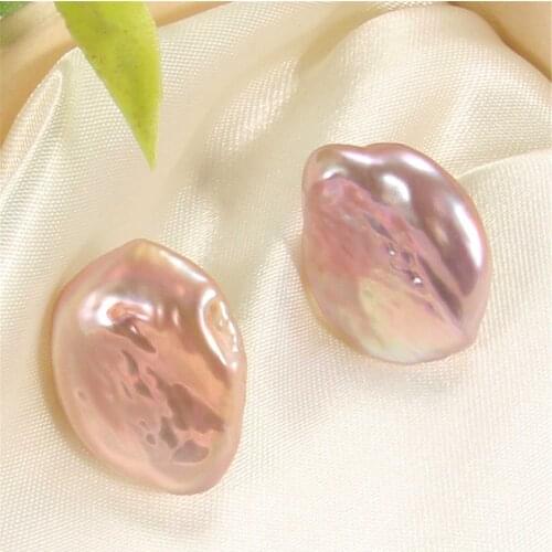 15-16mm Natural Baroque Freshwater Pearl Silver Earrings Wedding Real Cultured Mesmerizing Dangle Earbob Luxury Party Gift