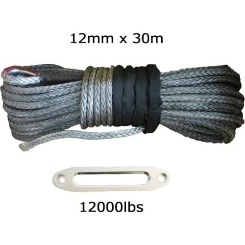 1/2" x 100' synthetic winch rope with 12000lbs hawse fairlead for 4wd atv utv off road