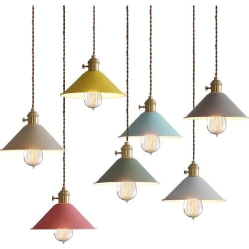 Modern LED E27 Pendant Lights Multicolour Restaurant Lamp Switch Pendant Lamps Twisted Wire Home Decration Lighting fixture