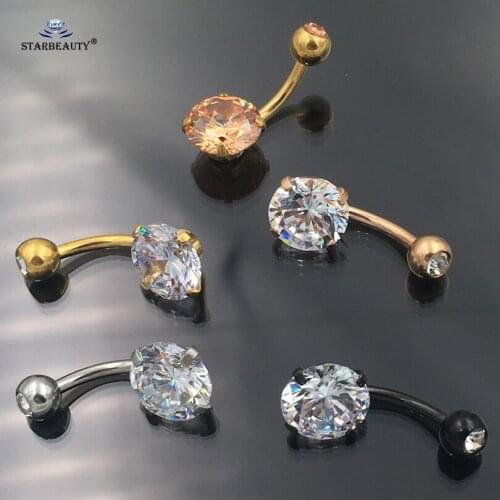 Starbeauty DIY 9mm Big Round Crystal Navel Piercing Ombligo AAA Zircon Belly Piercing Nombril Sexy Belly Button Rings Jewelry