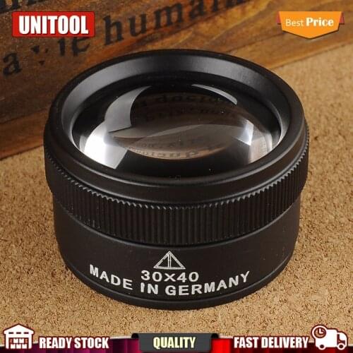 Premium 30x 40mm Measuring Magnifier Magnifying Glass Lens Loop Microscope For Coins Stamps Jewelry Lupe