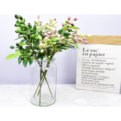 3pcs Simulation Christmas Bean Branch Berry Small Grain Foam Berry New Year Wedding Plant Decoration Home Garden Decoration