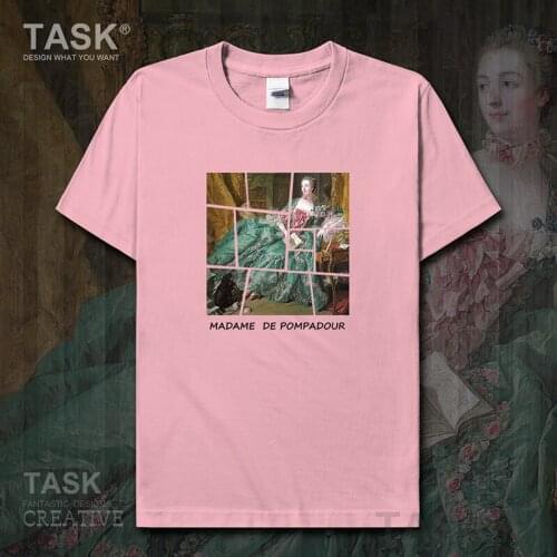 World famous painting series t-shirt Francois Boucher art painting Madamede Pompadour Short sleeve clothes cotton summer Fashion