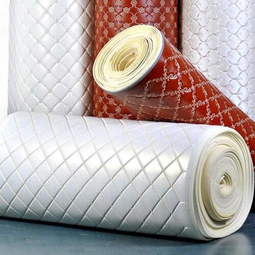 High Quality Embroidered Soft Leather Fabric With Sponge Pu Floral Faux Leather Material For Chairs Upholstery Sofa Bed Textiles