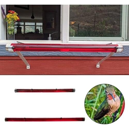 Bright Red Transparent Tube Hummingbird Feeder Spring Summer Outdoor Garden Y1QB