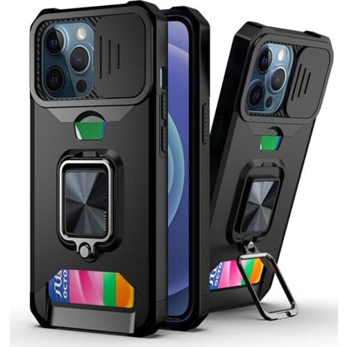 Camera Lens Protect Case for iPhone 13 11 12 Pro Max Mini XS Max XR X 7 8 6 6S Plus SE2 Military Grade Bumpers Slot Card Cover