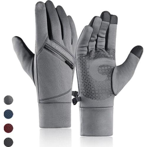 Unisex Winter Bicycle Thermal Gloves Waterproof Touch Screen Gloves Fleece Warm Mittens Anti-slip Cold Motorcycle Cycling Gloves