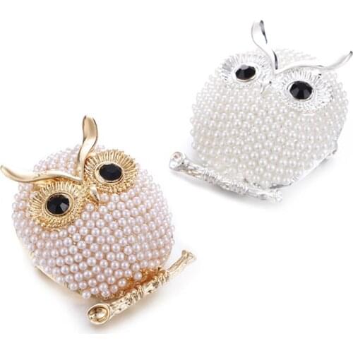 1pc Owl Brooch Pins Pearl Brooch Badge Clothes Suit Jewelry Accessories