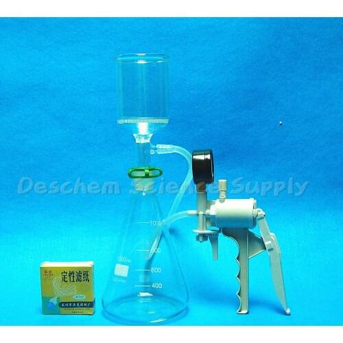 1000ml,24/29,Suction Filtration Unit,70mm Buchner Funnel,1L Flask & Vacuum Pump