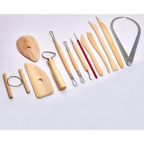13pcs/Set Pottery Ceramics Tools Polymer Clay Modeling Tools Wax Carving Sculpt Tools