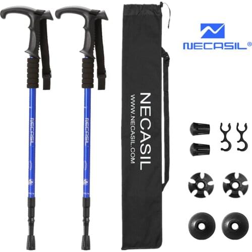 2Pcs/lot Nordic Walking Stick Telescopic baton crutches Trekking Poles Ultralight Hiking Walking Canes With Tips Protectors