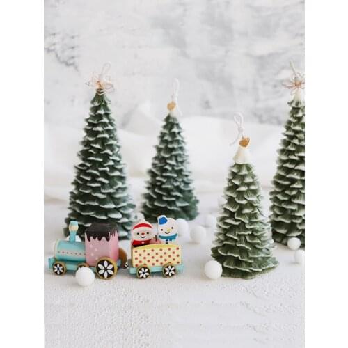 3D Christmas Tree Candle Silicone DIY Aromatherapy Resin Soap Clay Plaster Molds For Home Decoration