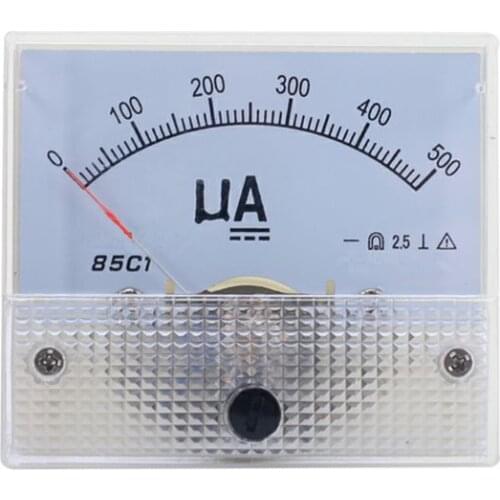 DC 85C1 μA Analog Current Meter Panel Dial Current Gauge Pointer Ammeter 50-500