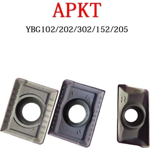 APKT YBG102 YBG202 YBG302 YBG152 YBG205 APKT11T304 APKT11T308 -PR/PM/PF/HT/KM APKT150412R CNC Milling Inserts Original Blades