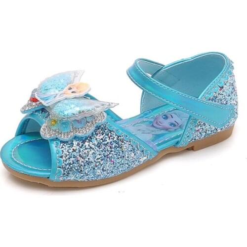 Disney Elsa Party Shoes For Baby Girls Frozen Elsa Princess Sandals Summer Girls Flat Beach Sandals