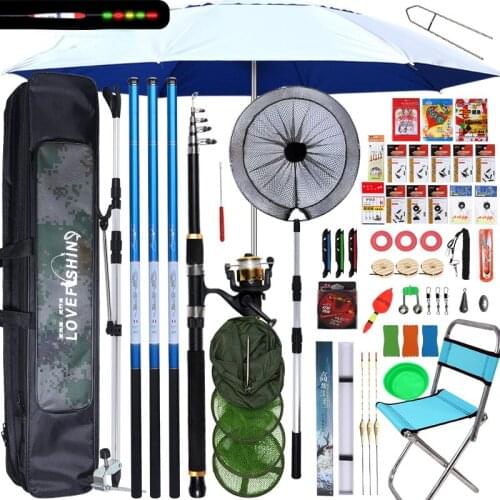Long Kit Fishing Rod Holders Hard Case Bag Telescopic Fishing Rod Float Seat Kit De Pesca Completo Baitcaster Combo YD50TZ