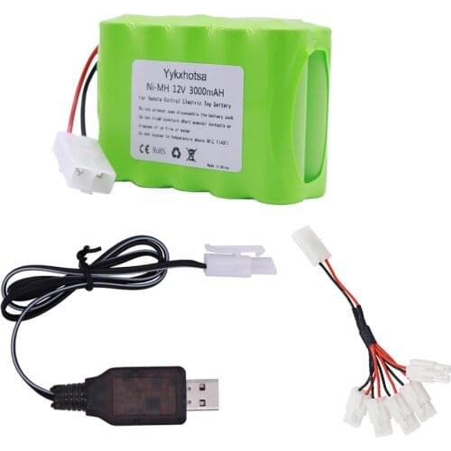 High Capacity Double-deck 12V 3000mAh NI-MH battery with USB charger 10x AA Ni-MH Battery for RC electric toy RC cars truck boat