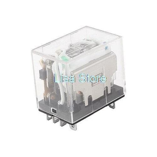 HH64P DC 24V Coil 14 Pins 4PDT Green LED Indicator Light Power Relay