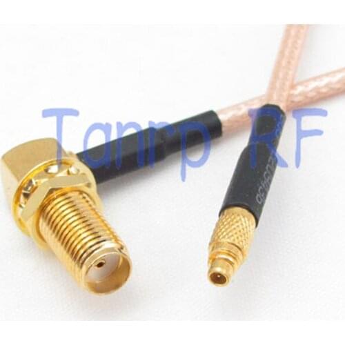 50CM Pigtail coaxial jumper cable RG316 extension cord 20in MMCX male plug to SMA female right angle RF adapter connector