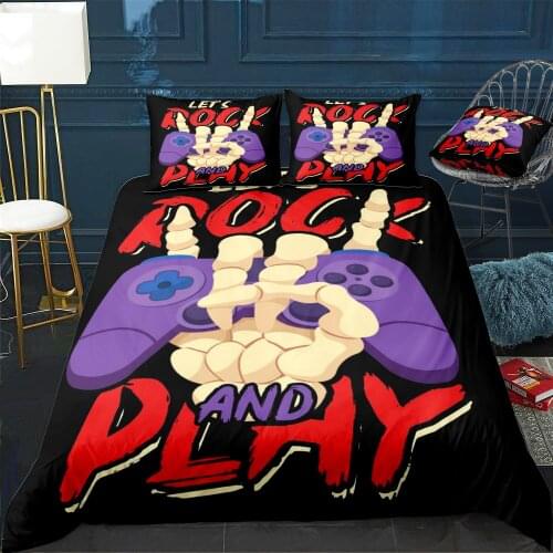 Lets Rock And Play Game Duvet Cover Twin/Queen/King Size Luxury Comforter Bedding Set With Pillowcase Home Bed Decora