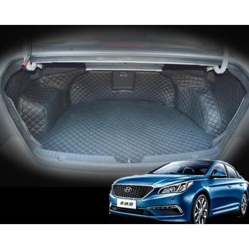 For hyundai sonata leather car trunk mat cargo liner 2009 2010 2011 2012 2013 2014 2015 i45