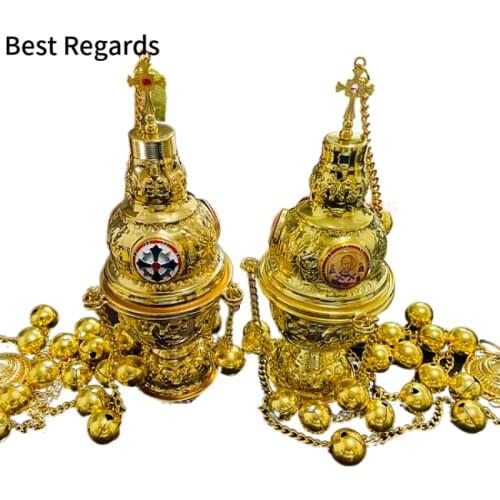 Best Regards 2021 Orthodox Incense Burner Church Decoration Orthodox Goods Church Mass Liturgical Censer Articles cruz pectoral