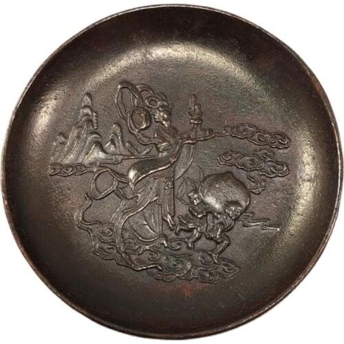 Brass, pure copper, simple and elegant, classic, Mapu xianshou, peach, fortune, longevity, happiness, Ruyi, copper plate ornamen