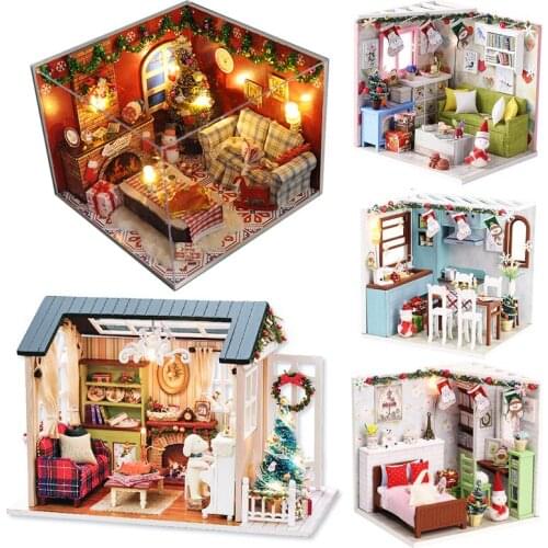 Doll House Miniature DIY Dollhouse With Furnitures Wooden House Toys For Children Christmas Gifts