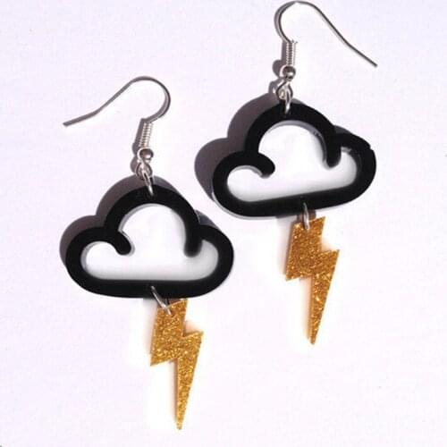 Fashion lychee New Acrylic Cute Cloud Lightning Earrings Hot Charm Drop Dangle Women Girls Fashion Jewelry