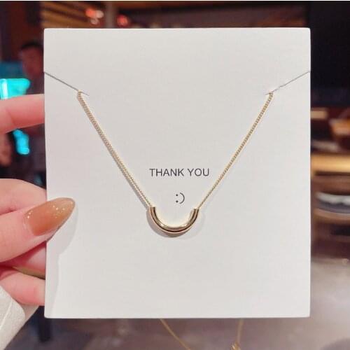 Trendy Fashion Gold Color Curved Tube Pendant Choker Necklace For Women Thin Chains Collares Titanium Steel Jewelry C365