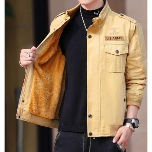 Men velvet cotton jacket middle-aged man autumn winter Cashmere Outerwear wool liner fleece warm windproof thick Coats