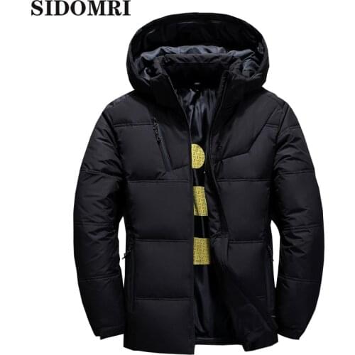 Winter Men Jacket Stand Collar Puffer Thick warm Hat White Duck Down Parka Male Casual Jacket With Hooded