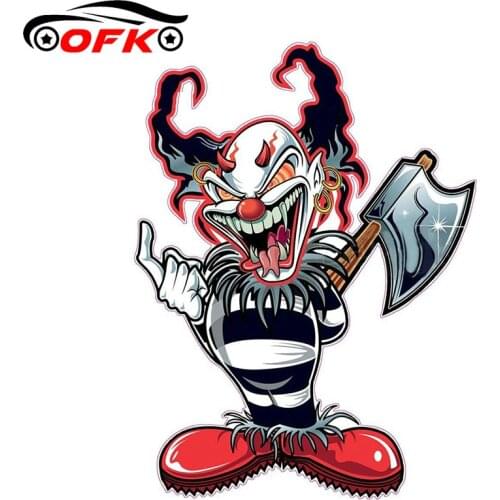 Car Sticker Evil Clown Decal Cartoon Car Styling Rear Windshield Bumper Car Motorcycle Helmet Decoration 13cm * 10cm