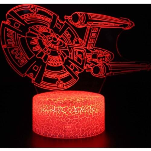 3D Illusion LED Nightlight Sleeping Light Model Star Wars Starship Acrylic Smart 7 Colors Action & Toy Fgures For Kid Gift