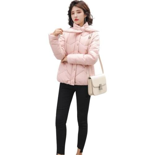 2019 Time-limited Lycra Long No Zipper Autumn And Winter New Cotton School Wind Small Fresh Cotton-padded Clothes Loose Coat