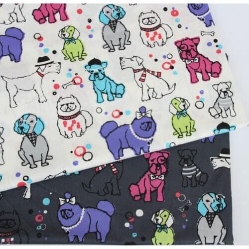 New Dog Cat Cartoon Twill Cotton Fabric Diy Sewing Cloth For Patchwork Quilting Baby Cribs Cushions Dress Sewing Tissus Tilda