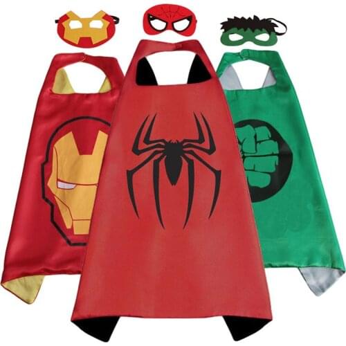 Marvel Spider-Man Iron Man Hulk Captain America Thor Venom Childrens Cloak Cloak Doll Costume Cosplay Birthday Gift Toy