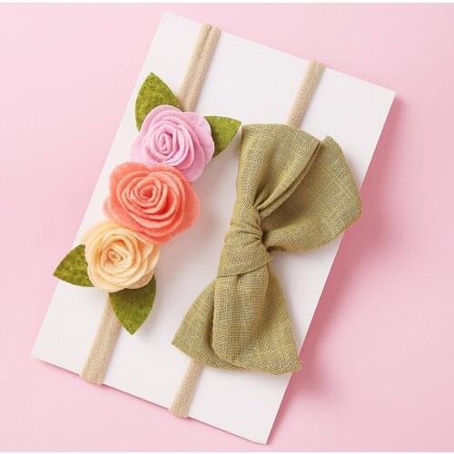 Baby Headband Cute Bow Girl Head Bands Turban Newborn Flower Elastic Headbands Hairbands Kids Baby Hair Accessories