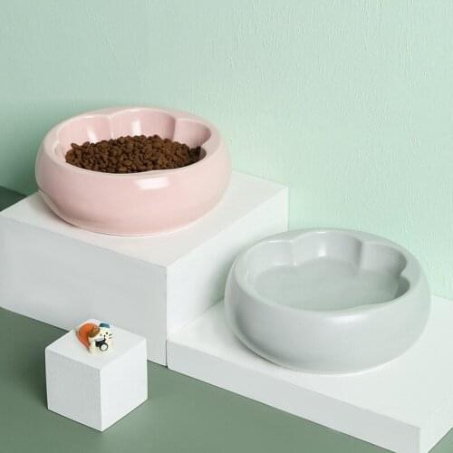 Pet Food Supplies Ceramic Cute Cat Bowl Water Basin Dog Pot Pet Drinking Eat Bowl Round Ceramic Bowl Feeders Pet Supplies