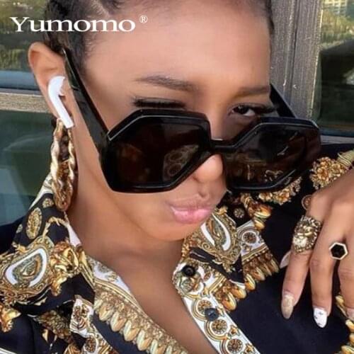 Retro irregular large square sunglasses ladies oversized luxury brand fashion sunglasses women ladies pattern sunglasses De Sol