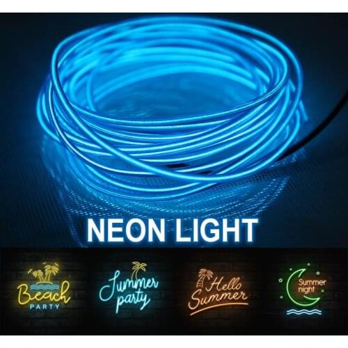 RGB Neon Wire Under Car Flexible Soft Tube Lights Christmas Neon Light El Led LED Strip Sign Anime/Body Woman/Rooms Rope Light