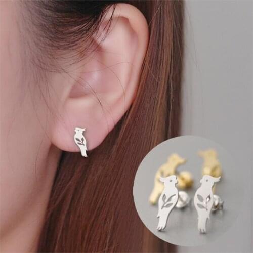 Yiustar Cut Parrot Bird Earrings Stud For Women Animal Bird Pendientes Mujer Moda 2018 Earing Women Party Jewelry Gifts E070