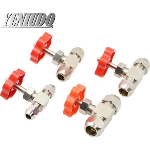6mm 8mm 10mm 12mm Hole Dia Orange Plastic Handle Metal High Pressure Durable Tube Needle Type Globe Valve
