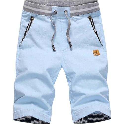 Summer Cargo Shorts Mens Casual Elastic Waist Cotton Beach Shorts Male Fashion Breathable Shorts homme Clothing